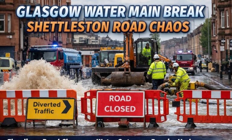 Glasgow Water Main Break Shettleston Road